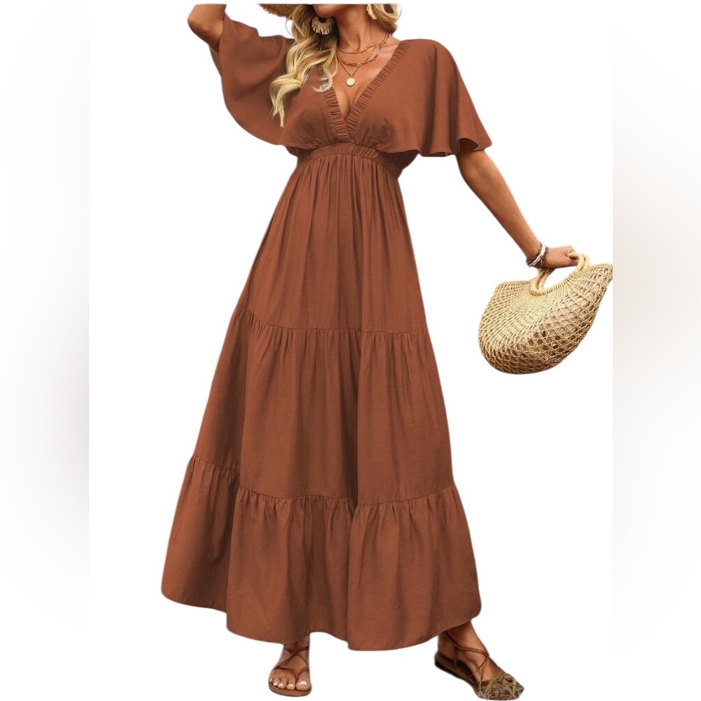 Chic Cinnamon color Maxi Dress for Women